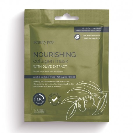 BEAUTY PRO NOURISHING COLLAGEN SHEET MASK WITH OLIVE EXTRACT 23G