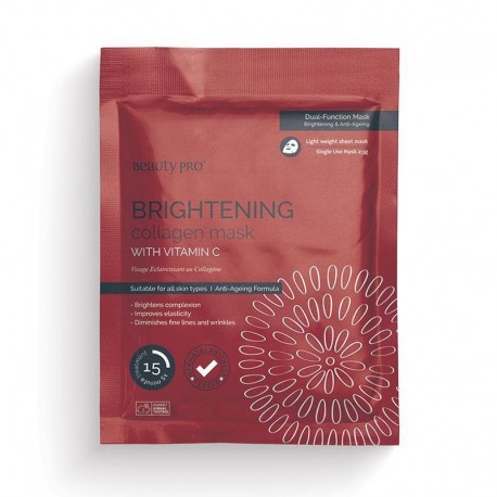 BEAUTY PRO BRIGHTENING COLLAGEN SHEET MASK WITH VITAMIN C 23G