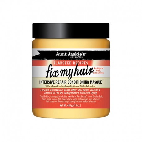 AUNT JACKIE'S FLAXSEED RECIPES FIX MY HAIR INTENSIVE REPAIR CONDITIONING MASQUE 426G
